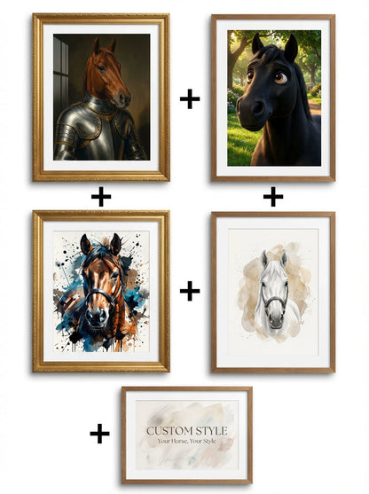 Custom Drawn Horse Portrait